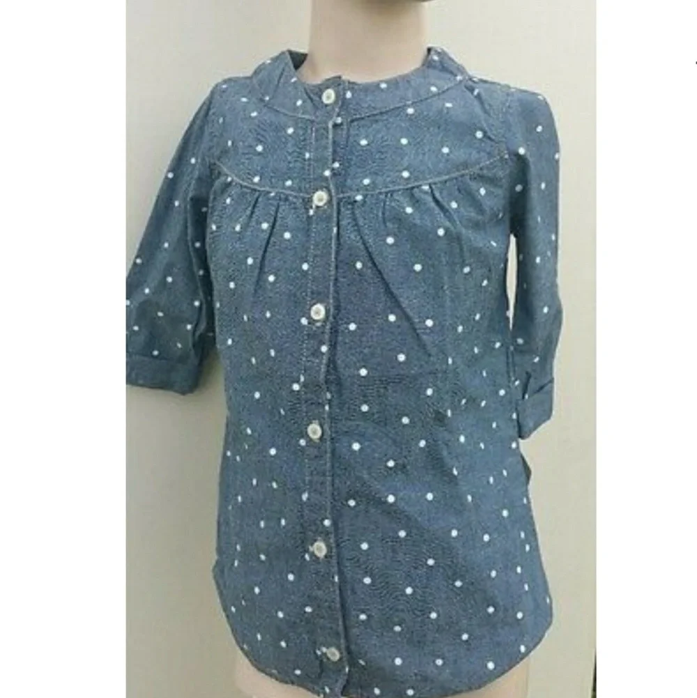Carter's 4T Denim Polka dot Button up Top